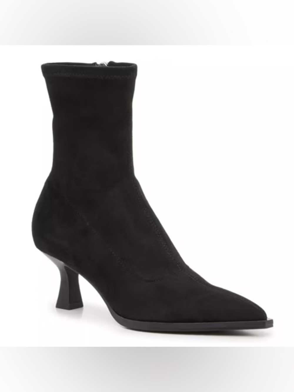 Dolce vita black ultra suede zip kitten heel bootie boots nib sz 6.5 m